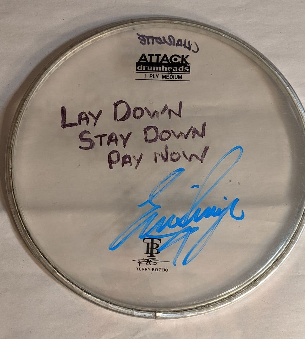 CHARLOTTE 7-25-2012 ERIC SINGER Stage-Used Signed drumheads