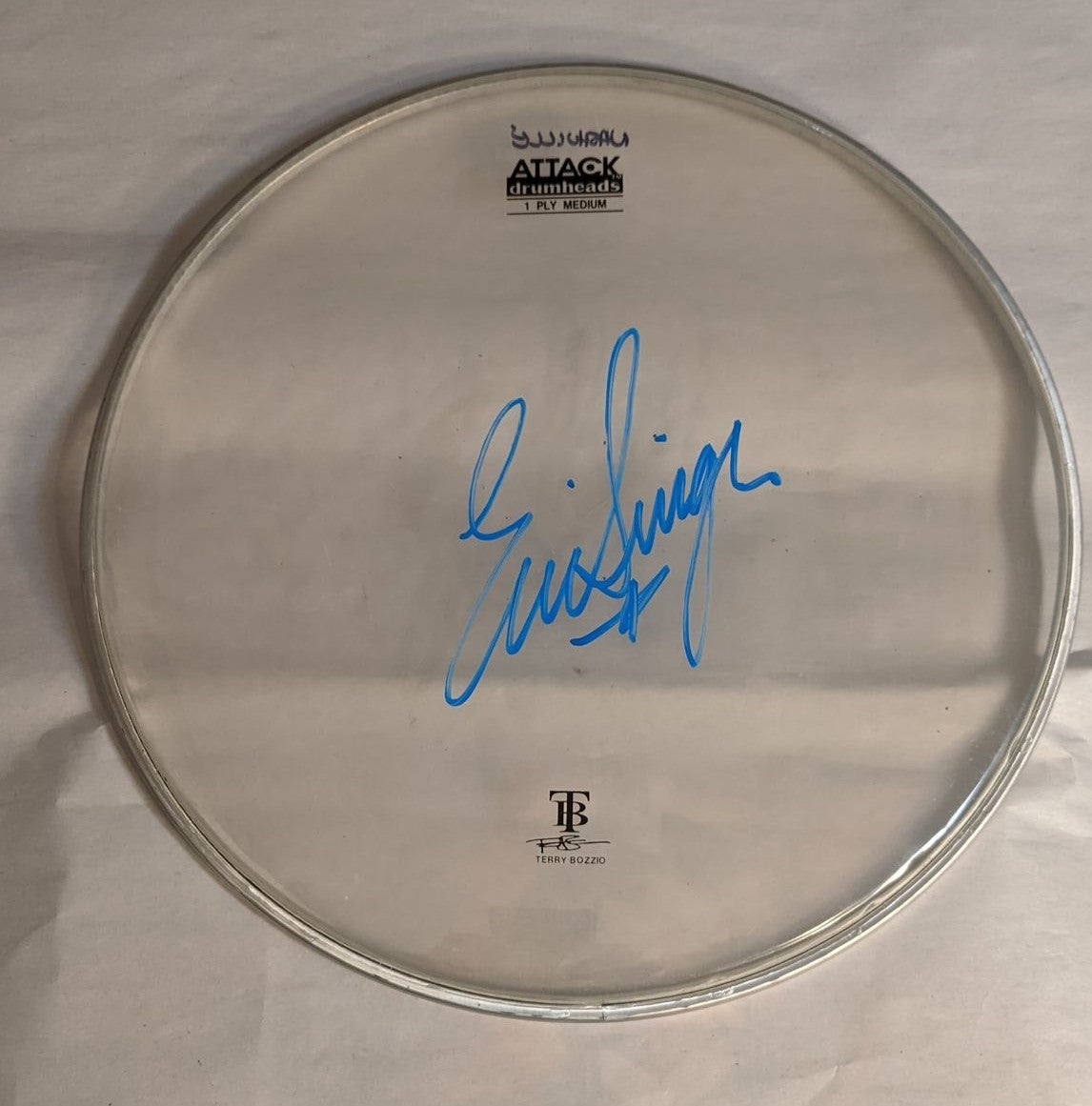 NASHVILLE 9-4-2012 ERIC SINGER Stage-Used Signed drumheads