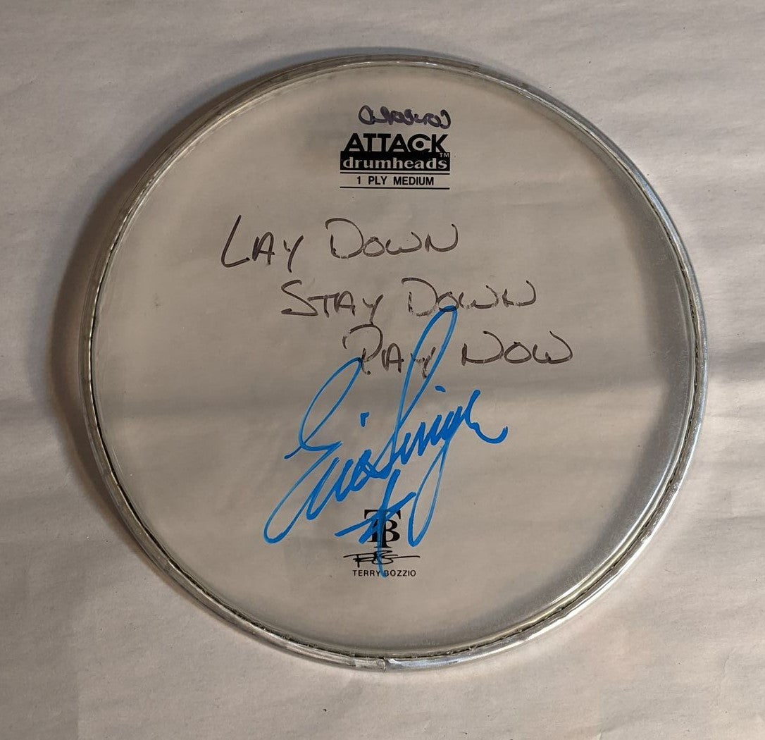 CONCORD 8-16-2012 ERIC SINGER Stage-Used Signed drumheads