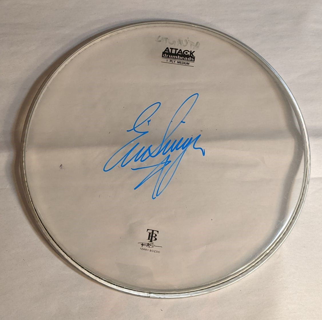 ATLANTA 7-24-2012 ERIC SINGER Stage-Used Signed drumheads