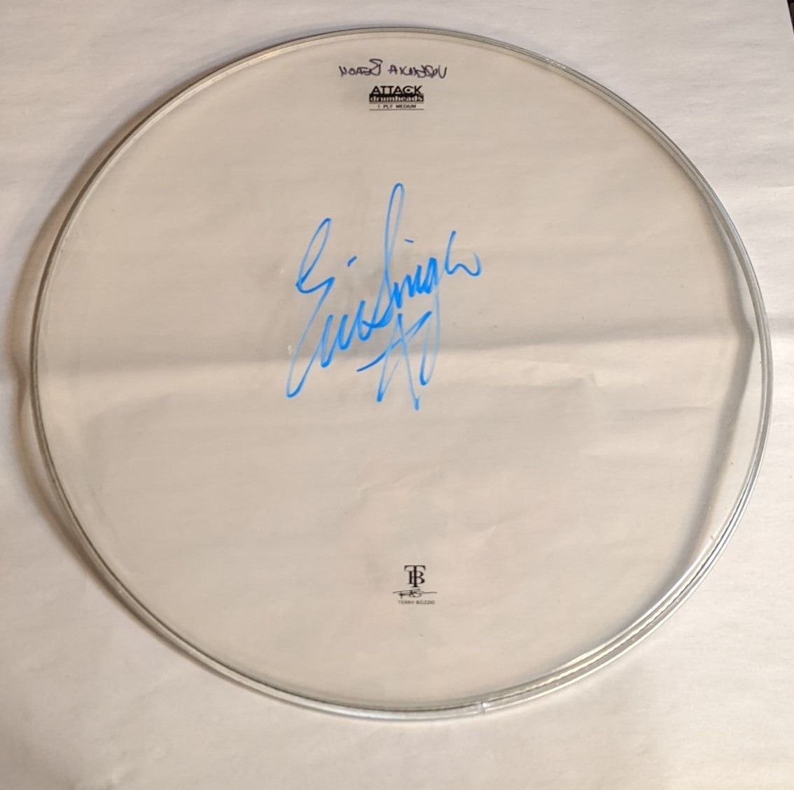 VIRGINIA BEACH 7-21-2012 ERIC SINGER Stage-Used Signed drumheads