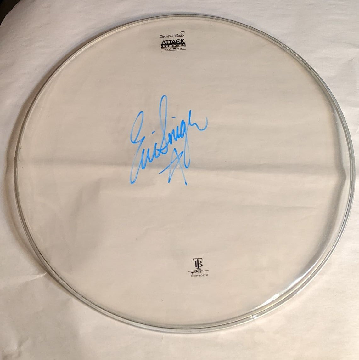 PORTLAND 8-19-2012 ERIC SINGER Stage-Used Signed drumheads