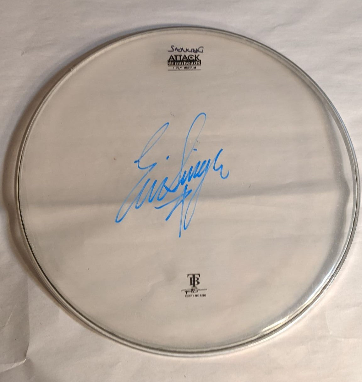 DENVER 8-8-2012 ERIC SINGER Stage-Used Signed drumheads