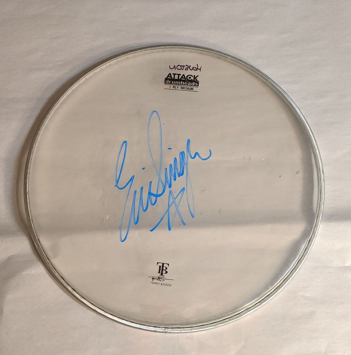 HOUSTON/WOODLANDS 8-3-2012 ERIC SINGER Stage-Used Signed drumheads
