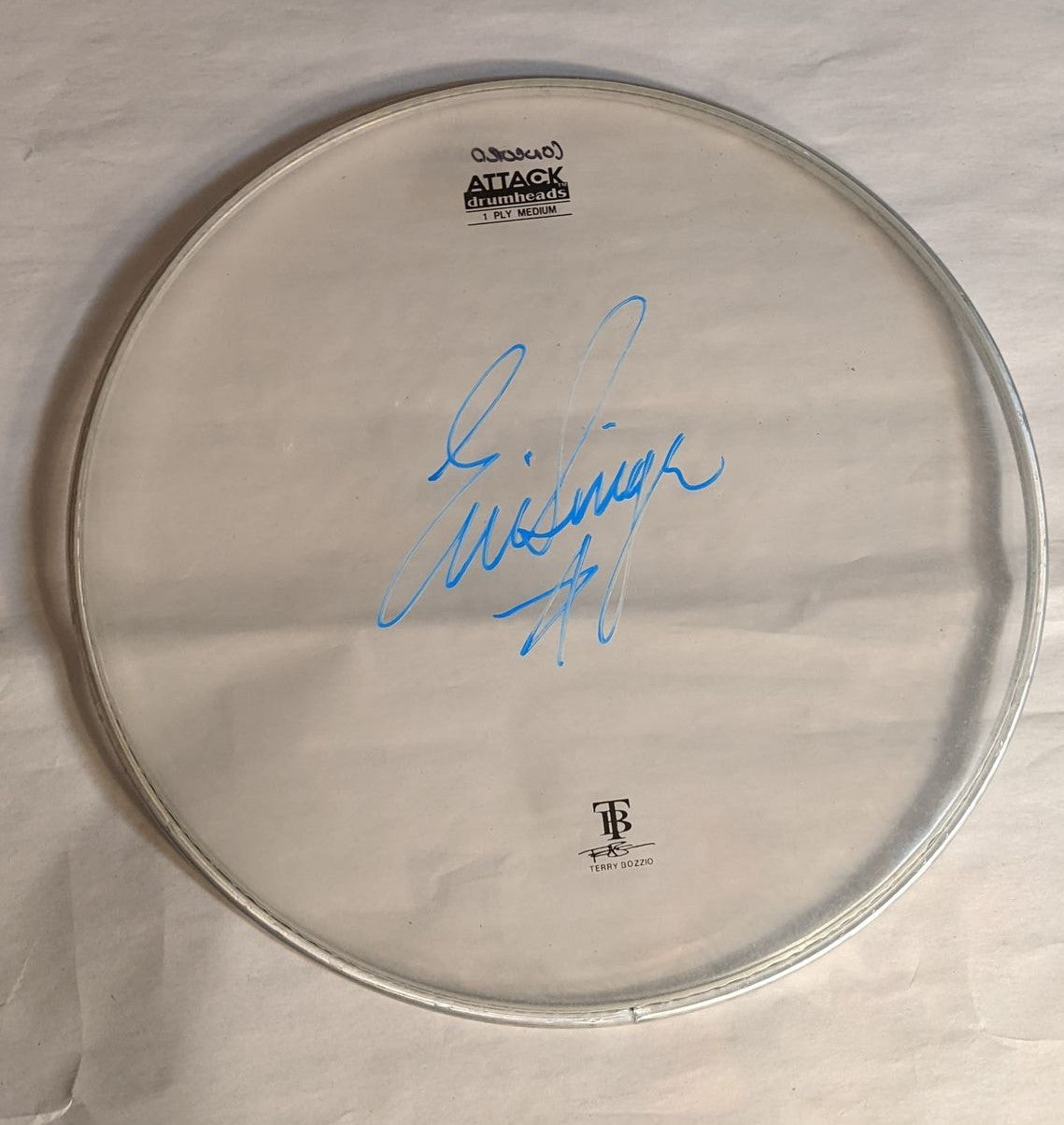 CONCORD 8-16-2012 ERIC SINGER Stage-Used Signed drumheads