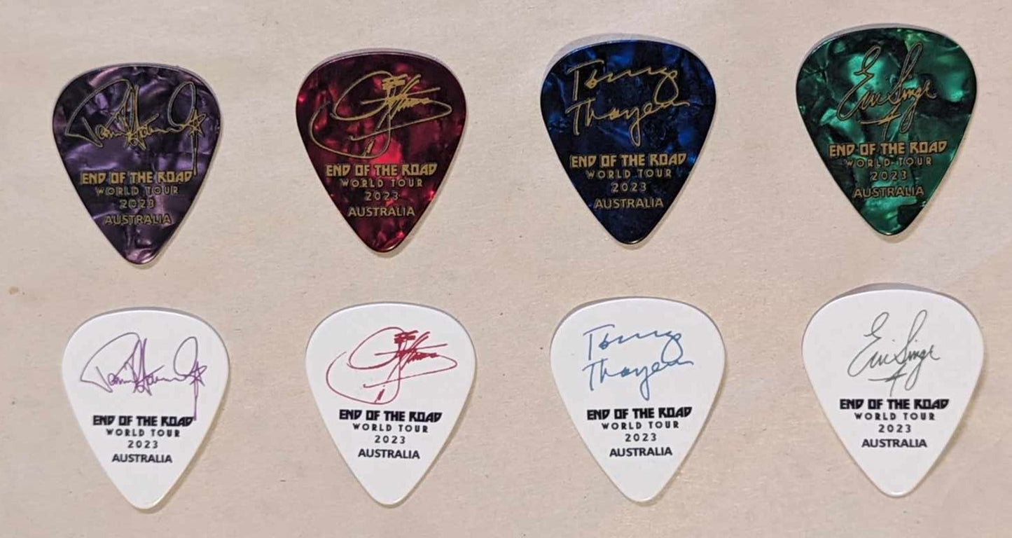 KISS 2023 End of the Road Tour AUSTRALIA Guitar Picks Set of 8