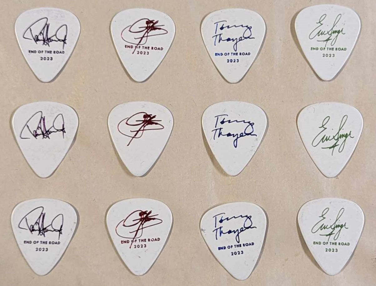 KISS 2023 End of the Road Tour SET OF 12 GOLD LOGO COLORED SIGNATURES Guitar Picks