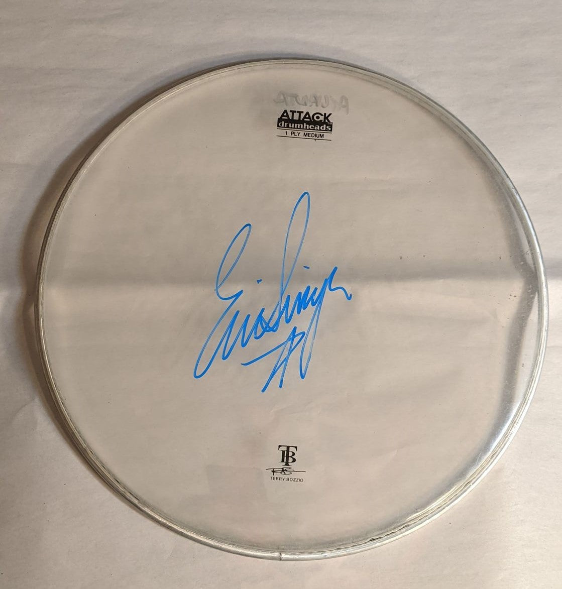 ATLANTA 7-24-2012 ERIC SINGER Stage-Used Signed drumheads