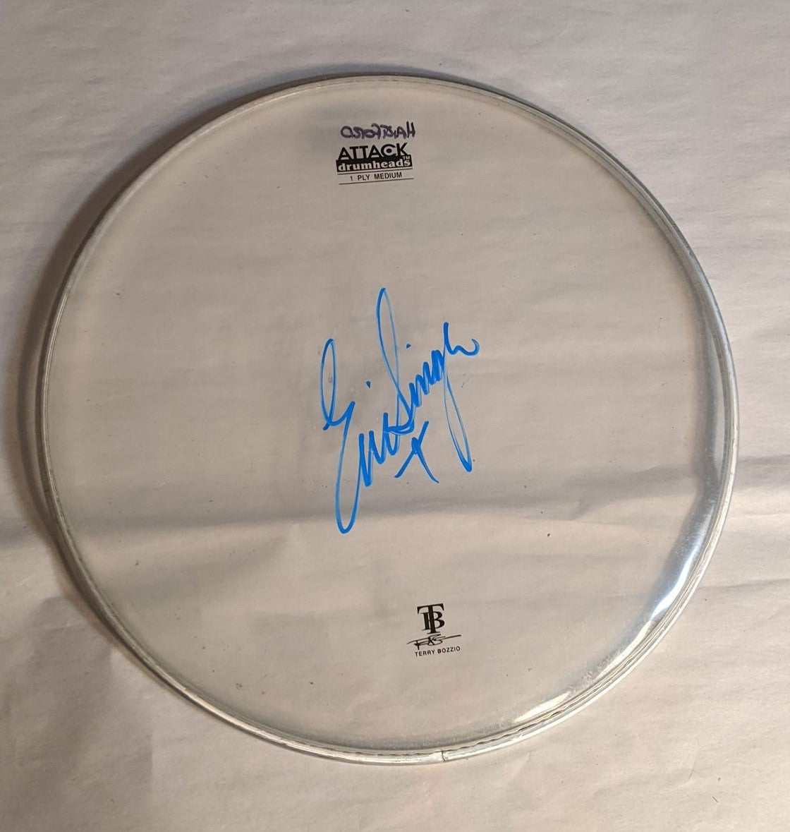 HARTFORD 9-23-2012 ERIC SINGER Stage-Used Signed drumheads