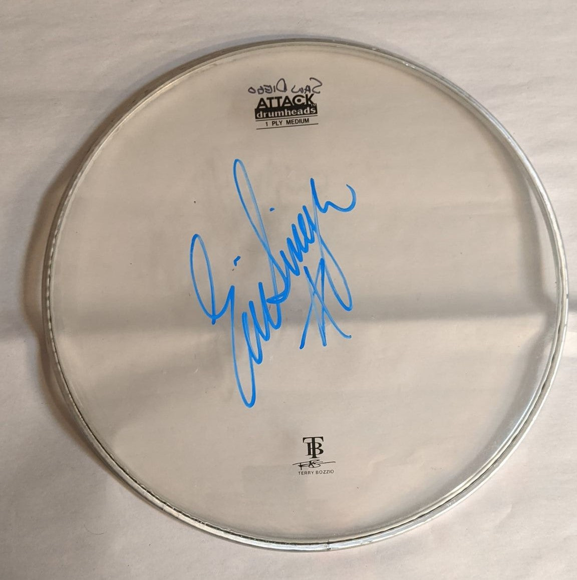 CHULA VISTA/SAN DIEGO 8-12-2012 ERIC SINGER Stage-Used Signed drumheads