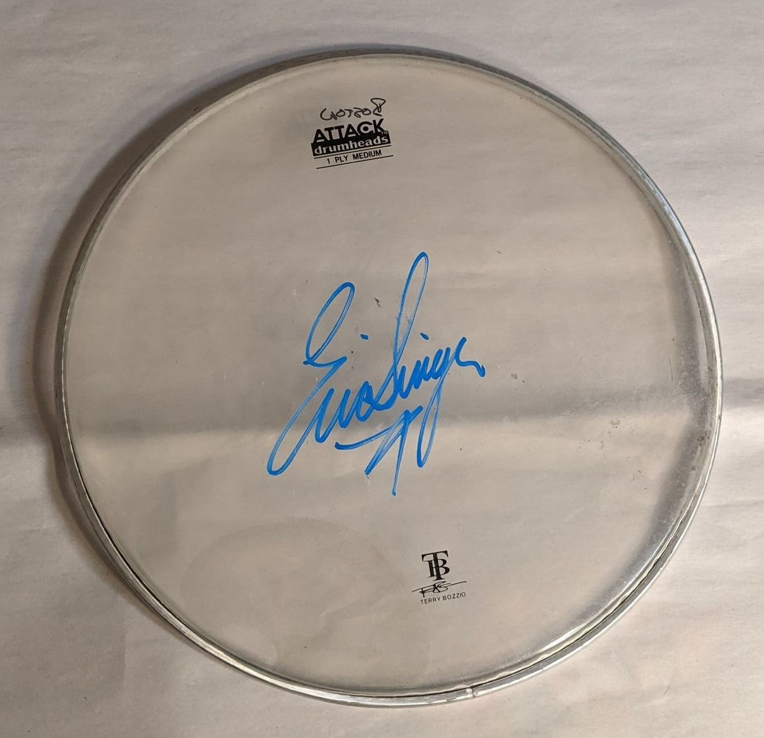 MANSFIELD/BOSTON 9-16-2012 ERIC SINGER Stage-Used Signed drumheads
