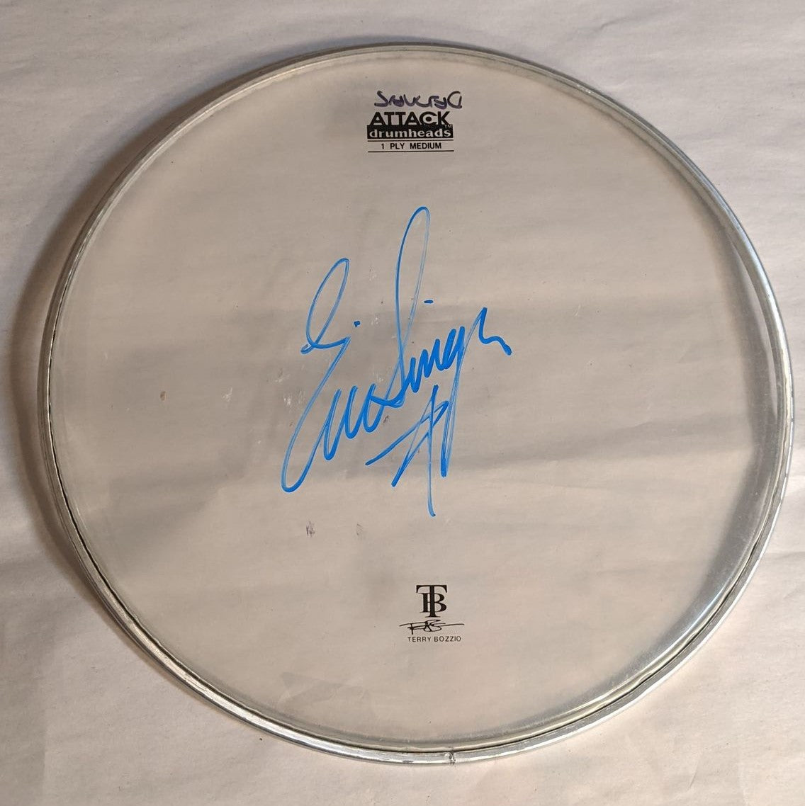 DENVER 8-8-2012 ERIC SINGER Stage-Used Signed drumheads