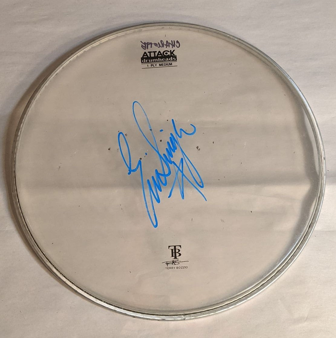 CHARLOTTE 7-25-2012 ERIC SINGER Stage-Used Signed drumheads