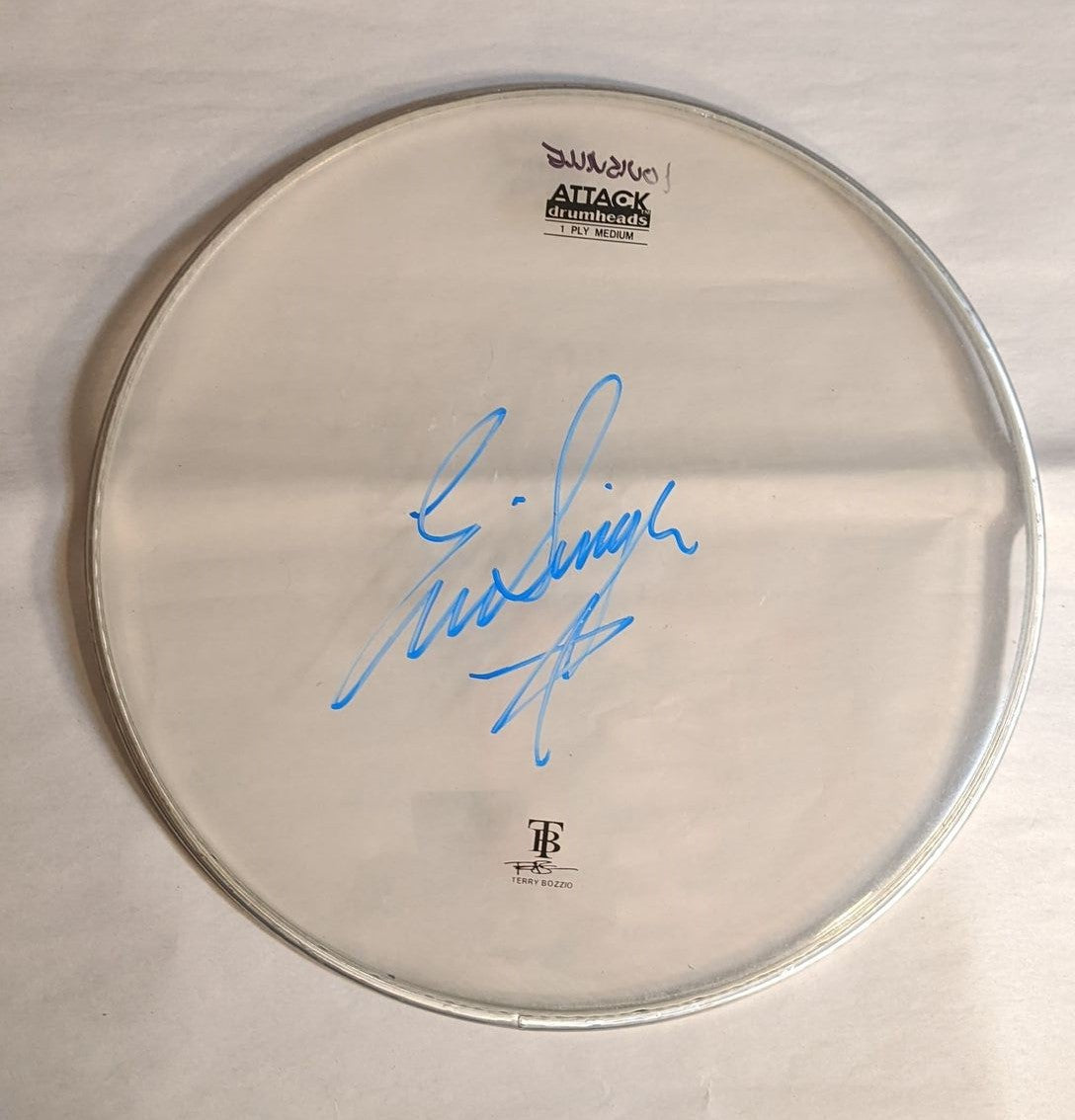 LOUISVILLE 8-1-2012 ERIC SINGER Stage-Used Signed drumheads