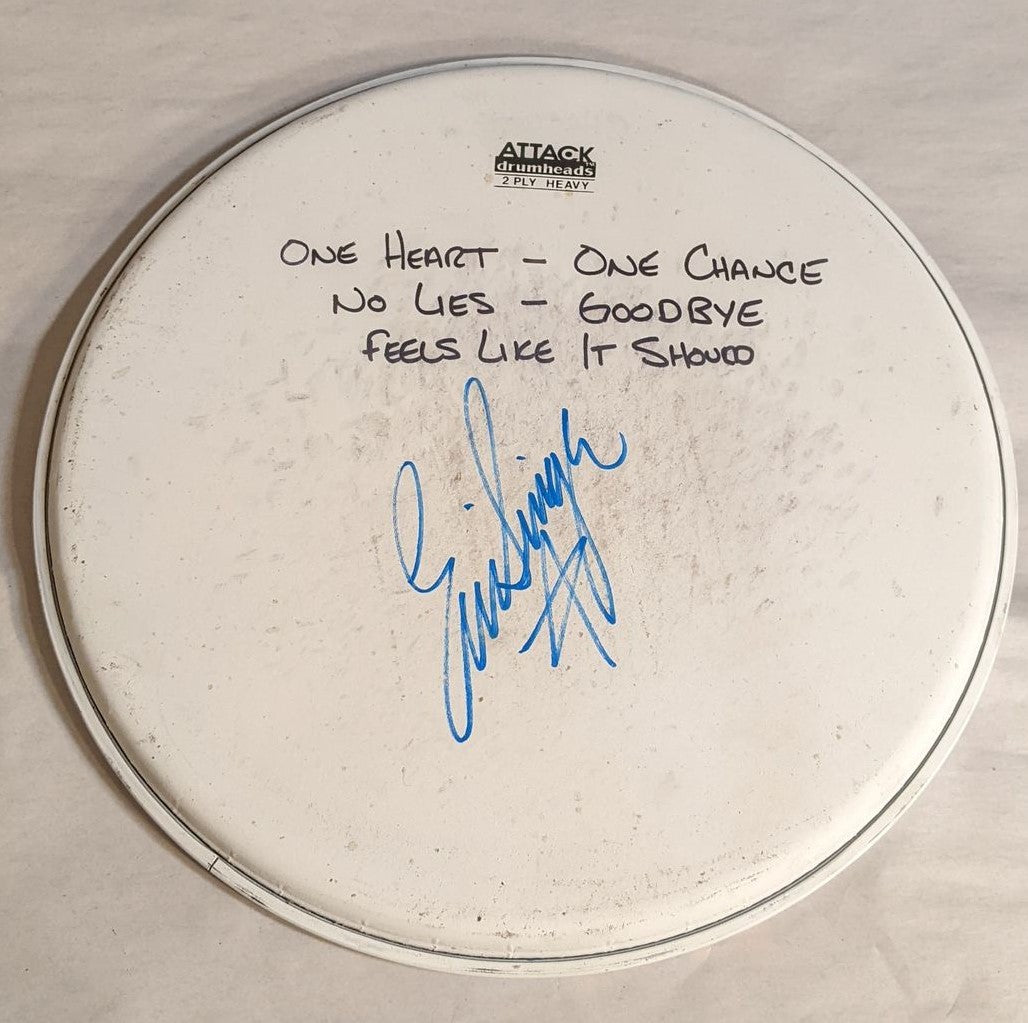 CHARLOTTE 7-25-2012 ERIC SINGER Stage-Used Signed drumheads
