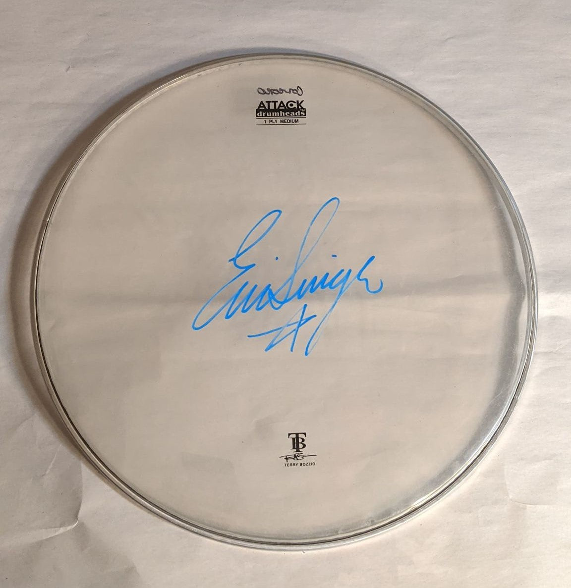 CONCORD 8-16-2012 ERIC SINGER Stage-Used Signed drumheads
