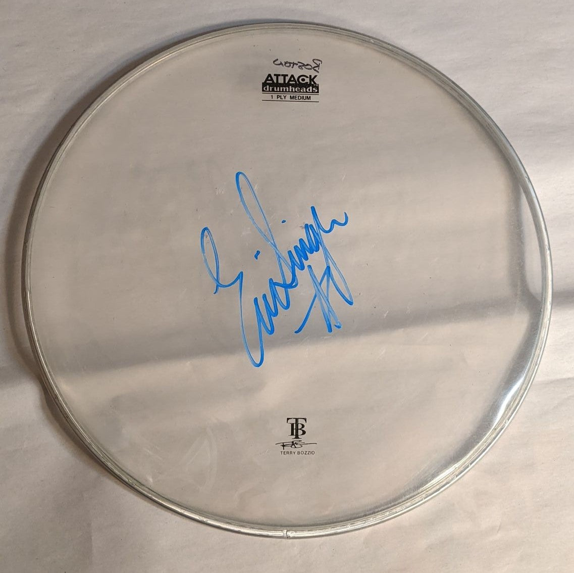 MANSFIELD/BOSTON 9-16-2012 ERIC SINGER Stage-Used Signed drumheads