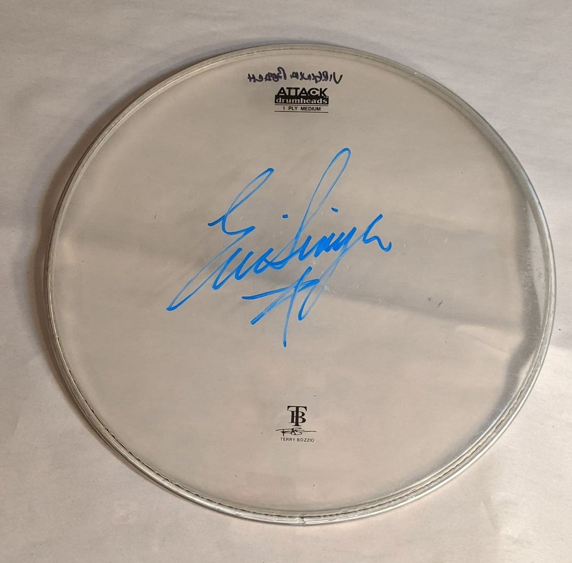 VIRGINIA BEACH 7-21-2012 ERIC SINGER Stage-Used Signed drumheads