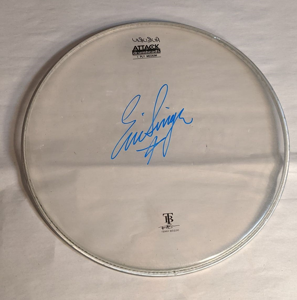 AUBURN 8-18-2012 ERIC SINGER Stage-Used Signed drumheads