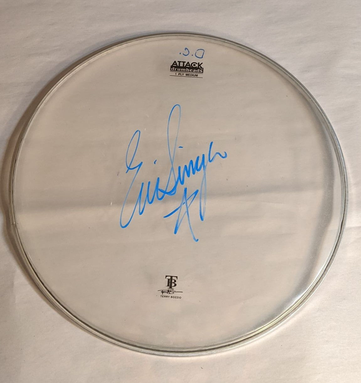 BRISTOW/DC 7-20-2012 ERIC SINGER Stage-Used Signed drumheads