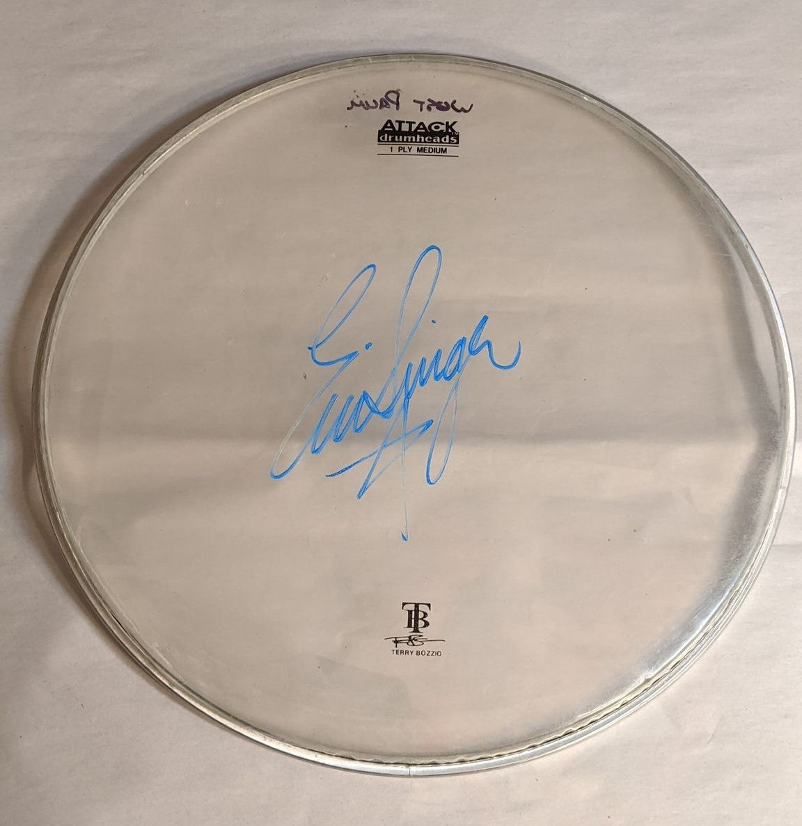 WEST PALM BEACH 7-27-2012 ERIC SINGER Stage-Used Signed drumheads