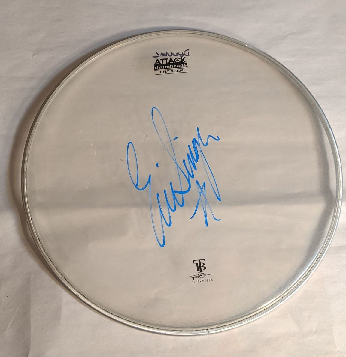 DENVER 8-8-2012 ERIC SINGER Stage-Used Signed drumheads
