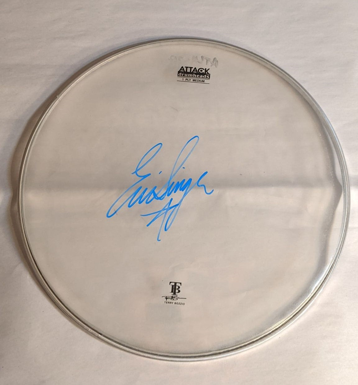 ATLANTA 7-24-2012 ERIC SINGER Stage-Used Signed drumheads