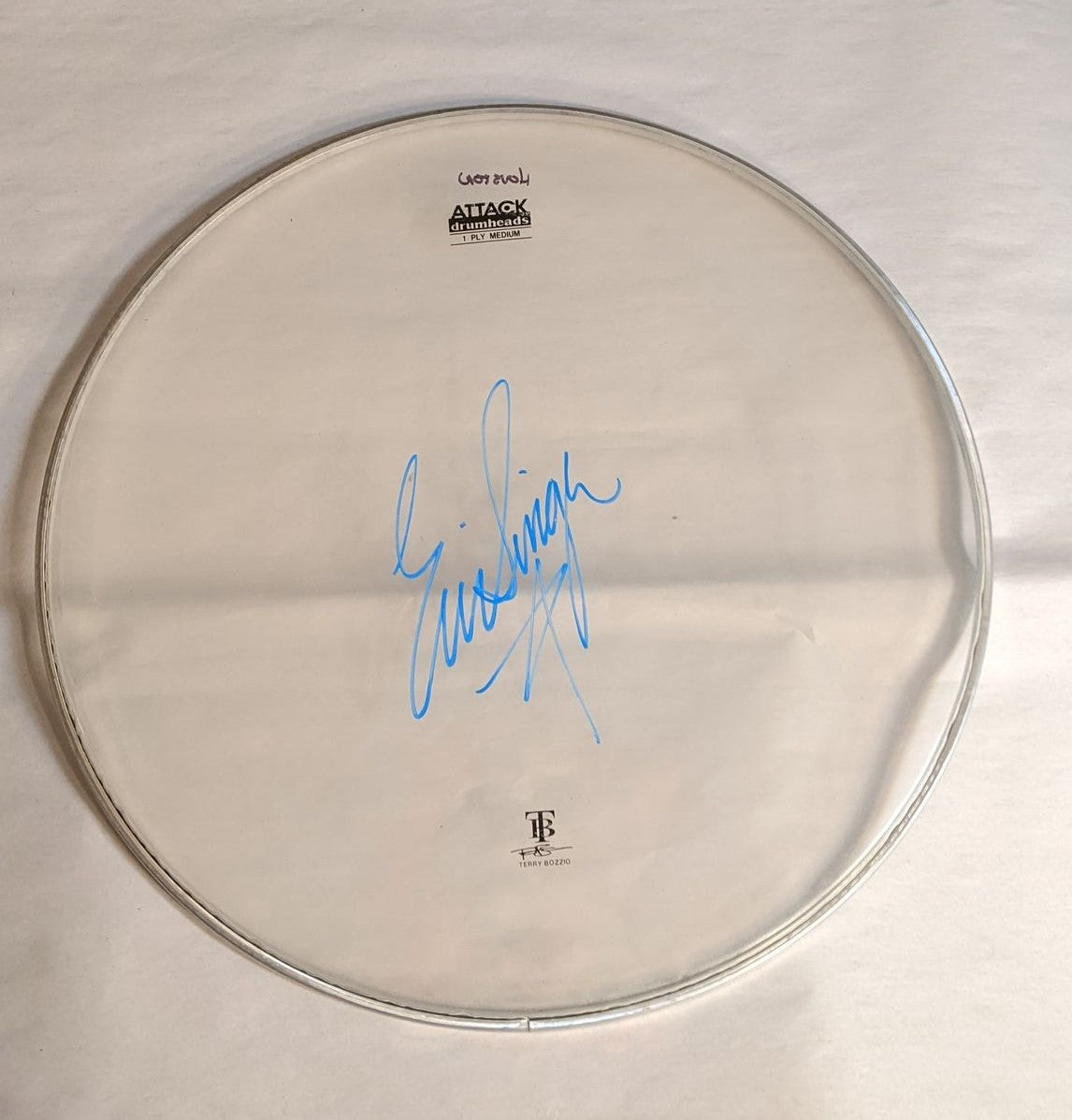 HOUSTON/WOODLANDS 8-3-2012 ERIC SINGER Stage-Used Signed drumheads