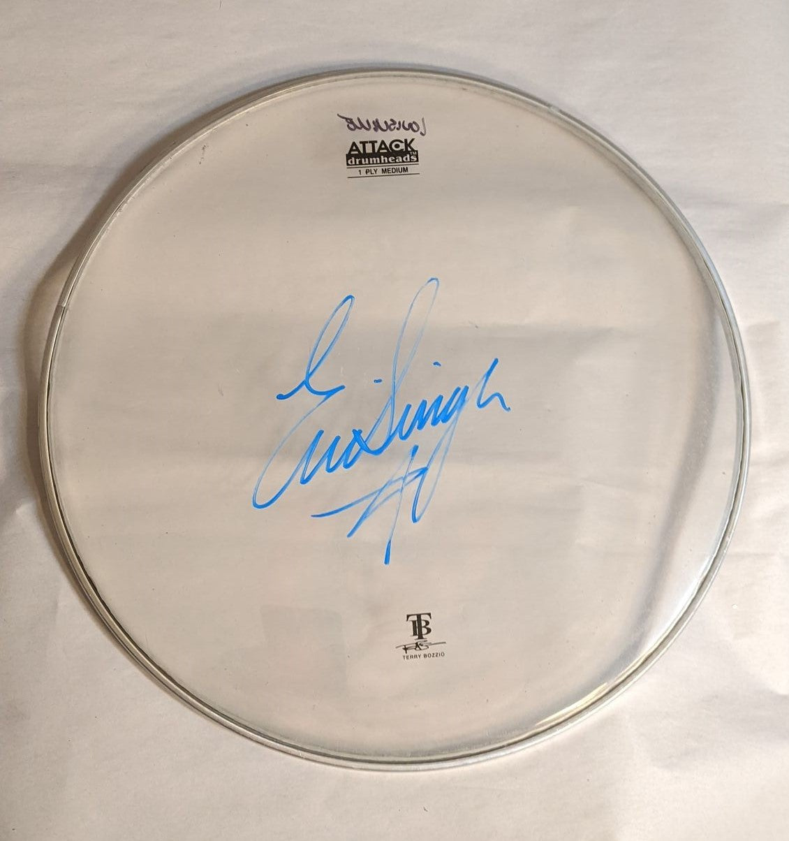 LOUISVILLE 8-1-2012 ERIC SINGER Stage-Used Signed drumheads