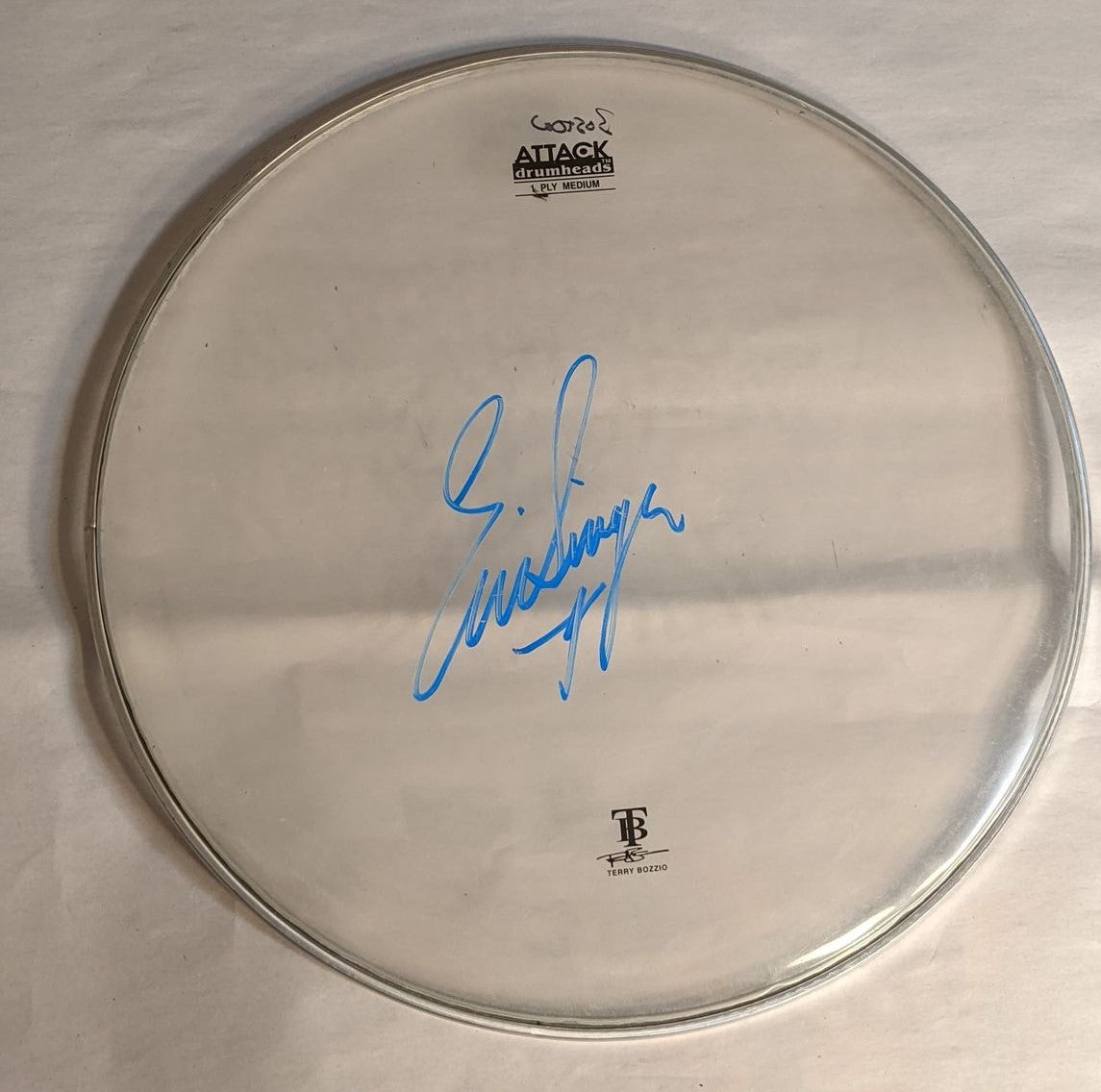 MANSFIELD/BOSTON 9-16-2012 ERIC SINGER Stage-Used Signed drumheads