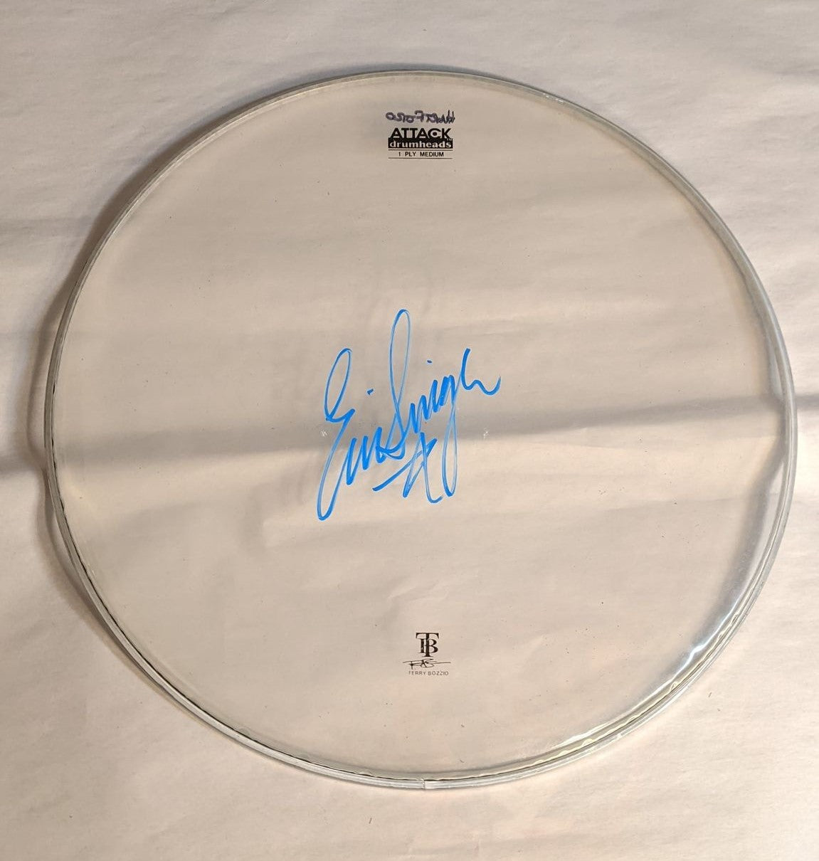 HARTFORD 9-23-2012 ERIC SINGER Stage-Used Signed drumheads