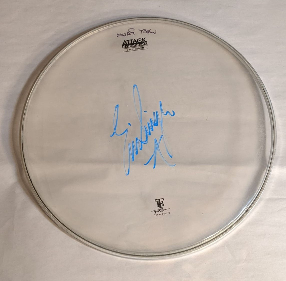 WEST PALM BEACH 7-27-2012 ERIC SINGER Stage-Used Signed drumheads