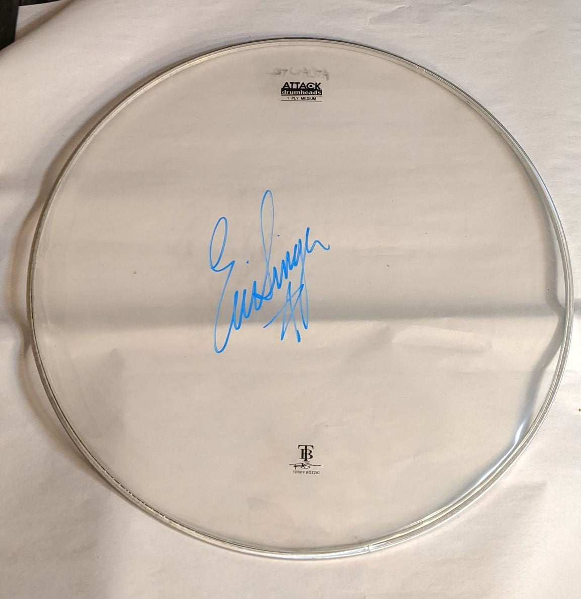 ATLANTA 7-24-2012 ERIC SINGER Stage-Used Signed drumheads