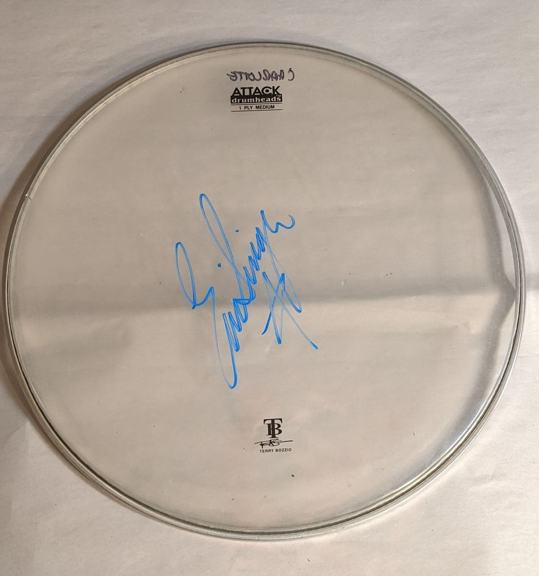 CHARLOTTE 7-25-2012 ERIC SINGER Stage-Used Signed drumheads