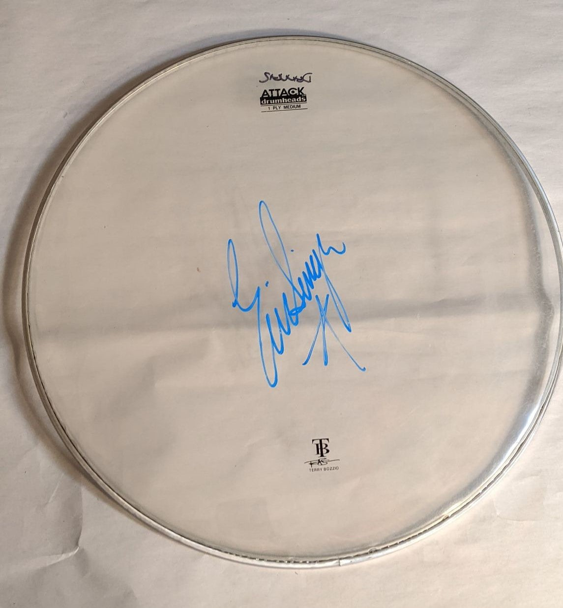DENVER 8-8-2012 ERIC SINGER Stage-Used Signed drumheads