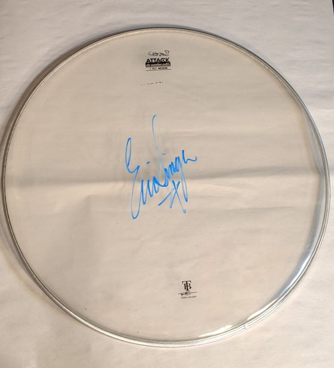 MANSFIELD/BOSTON 9-16-2012 ERIC SINGER Stage-Used Signed drumheads