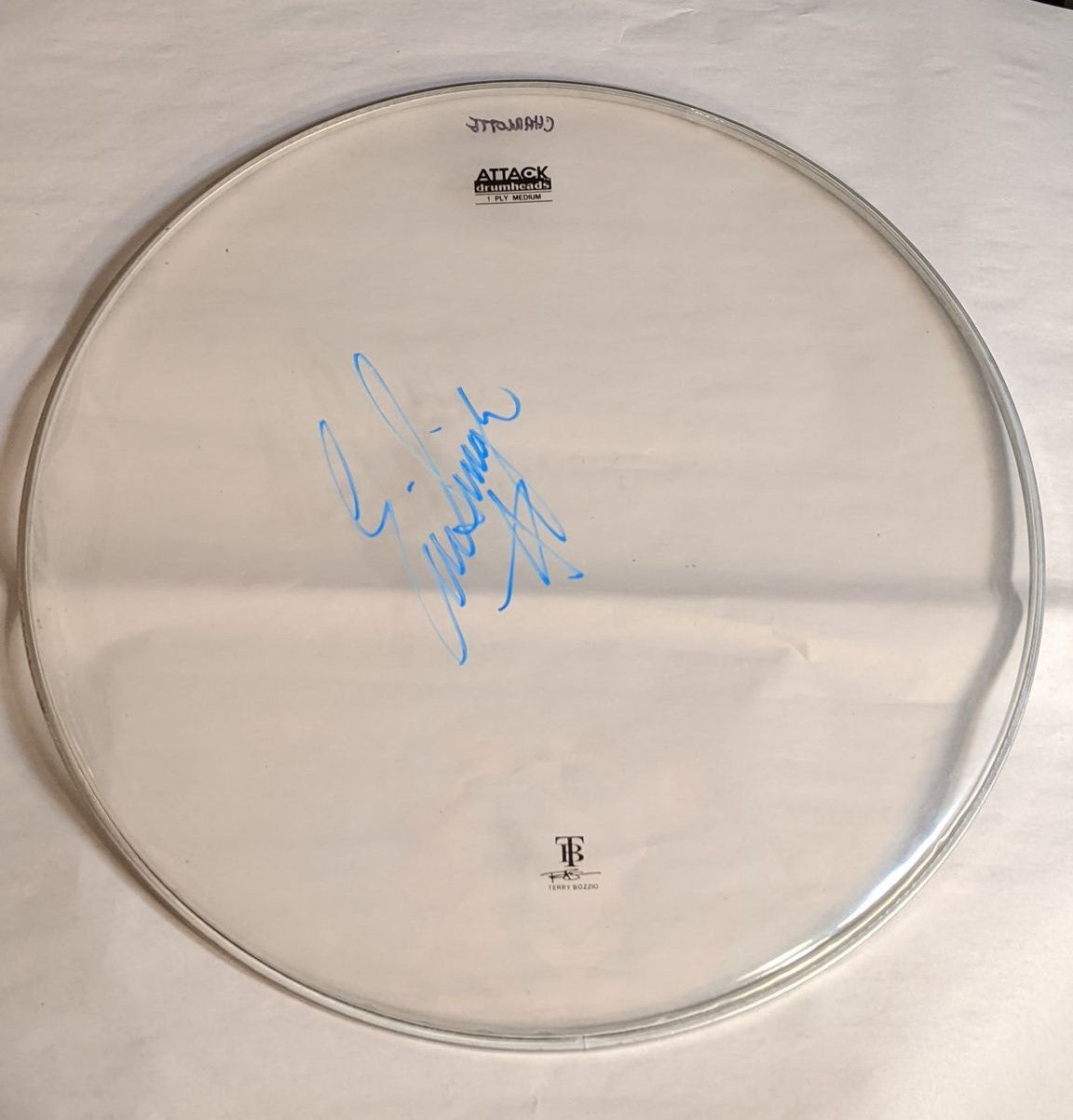 CHARLOTTE 7-25-2012 ERIC SINGER Stage-Used Signed drumheads