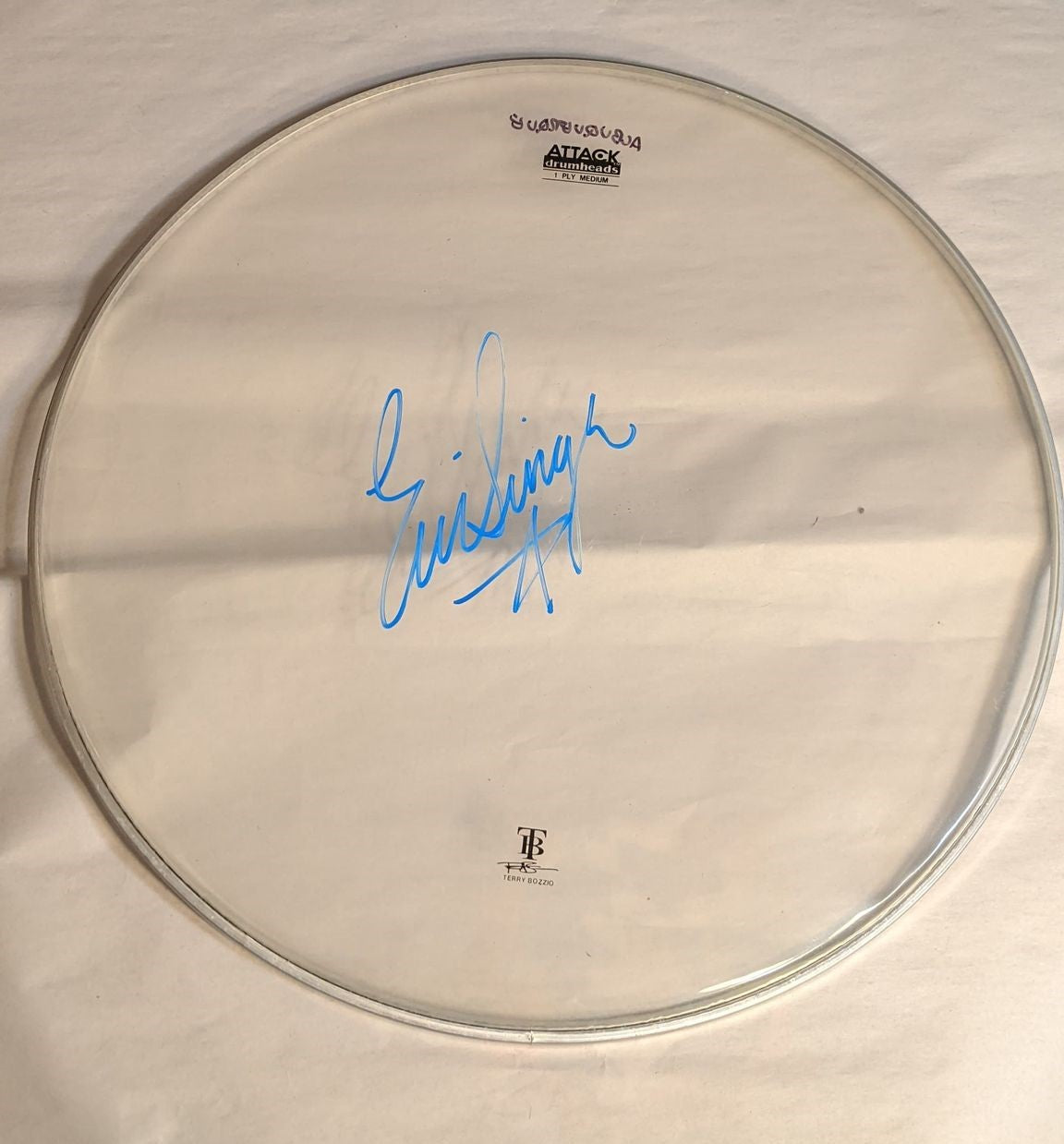 ALBUQUERQUE 8-7-2012 ERIC SINGER Stage-Used Signed drumheads