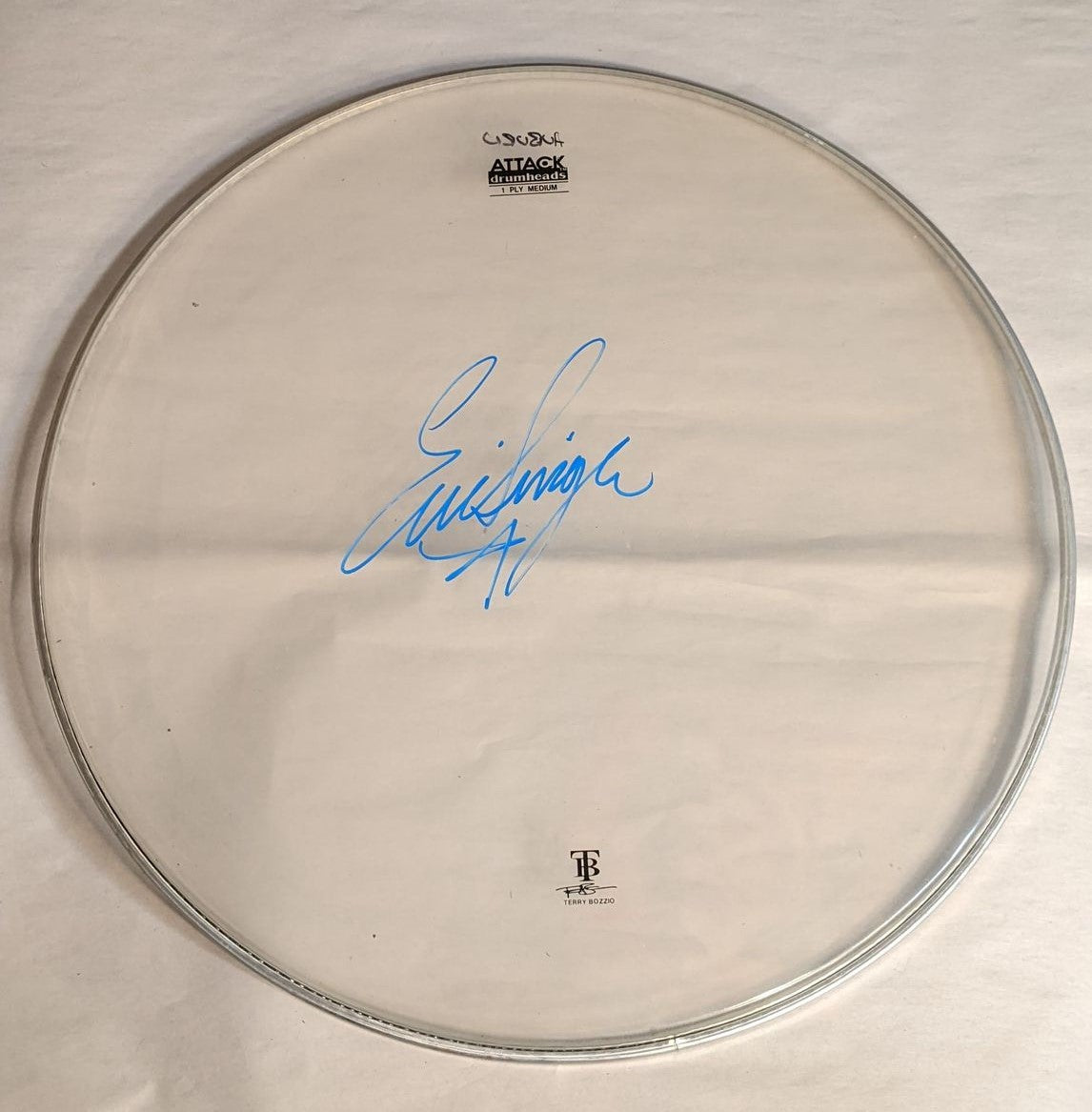 AUBURN 8-18-2012 ERIC SINGER Stage-Used Signed drumheads