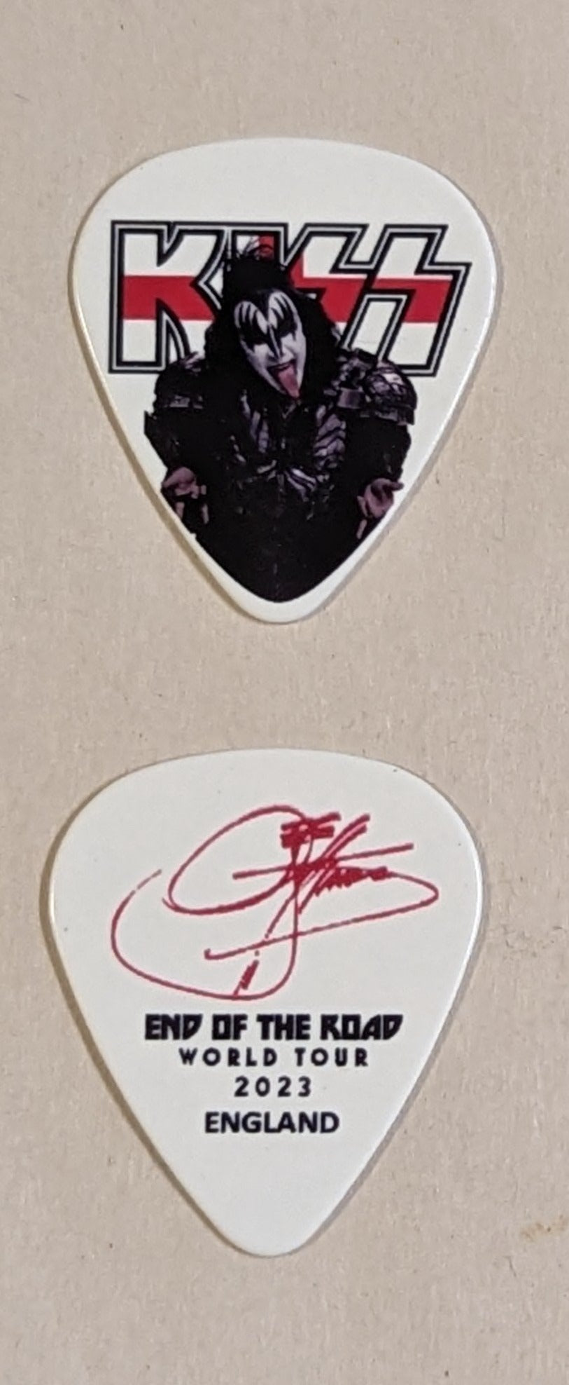 KISS 2023 End of the Road ENGLAND Flag Guitar Picks