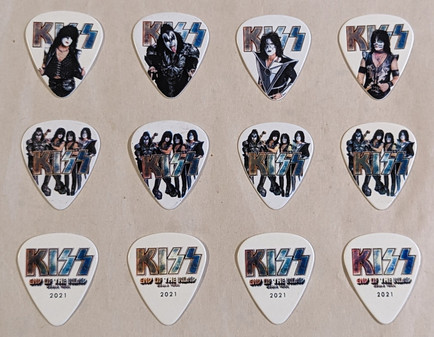 KISS 2021 End of the Road Tour Set of 12 Guitar Picks Black Friday 2023