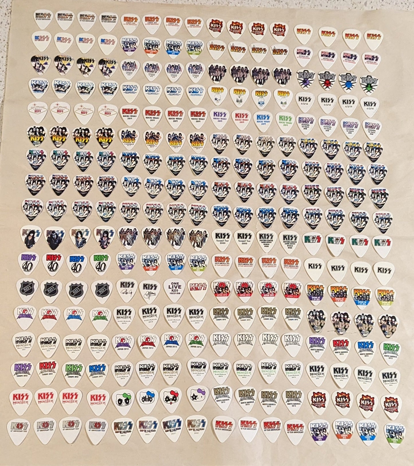 HUGE Lot of 272 Different KISS Guitar Picks 2011-2022