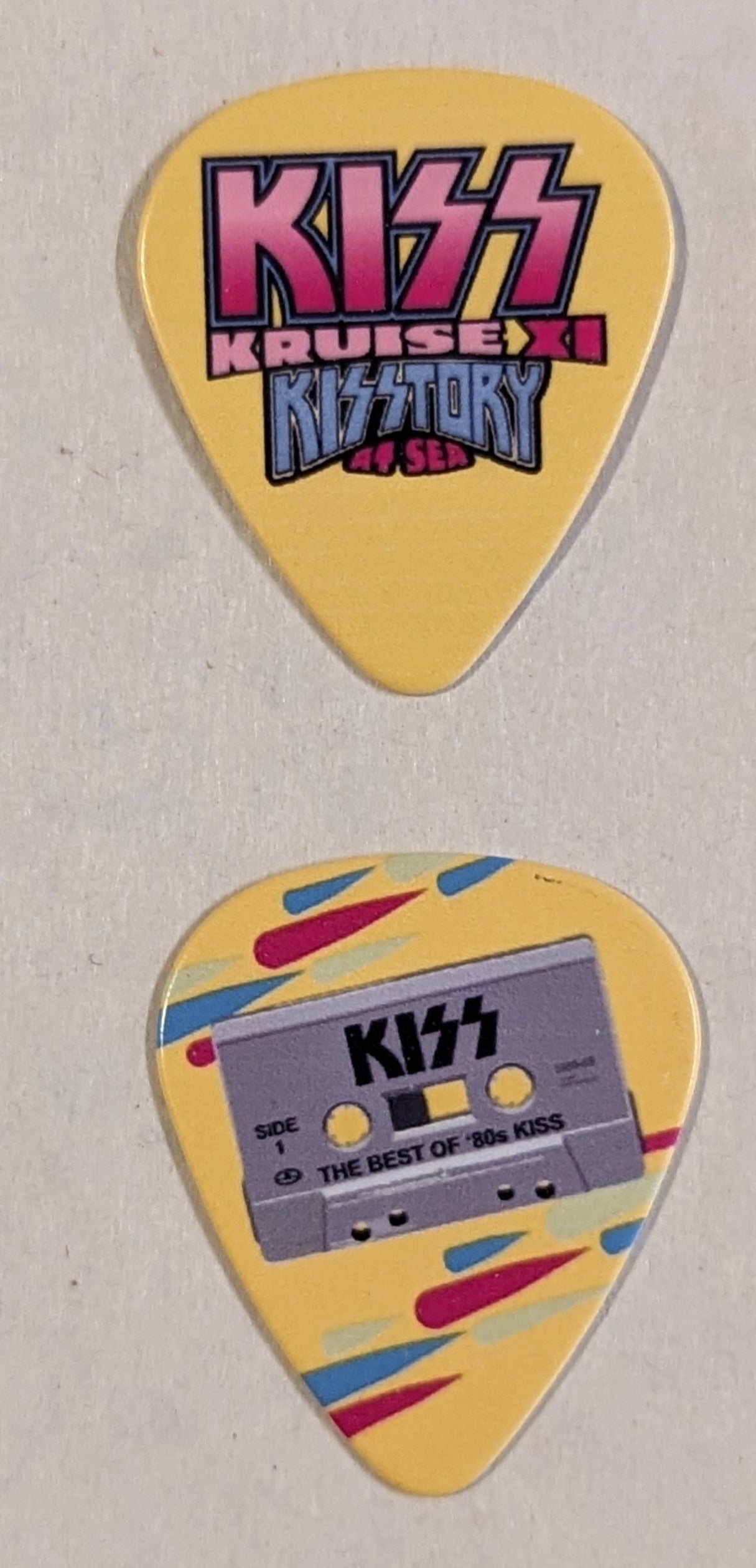 KISS Kruise XI 80s Theme Night Guitar Pick Yellow variant