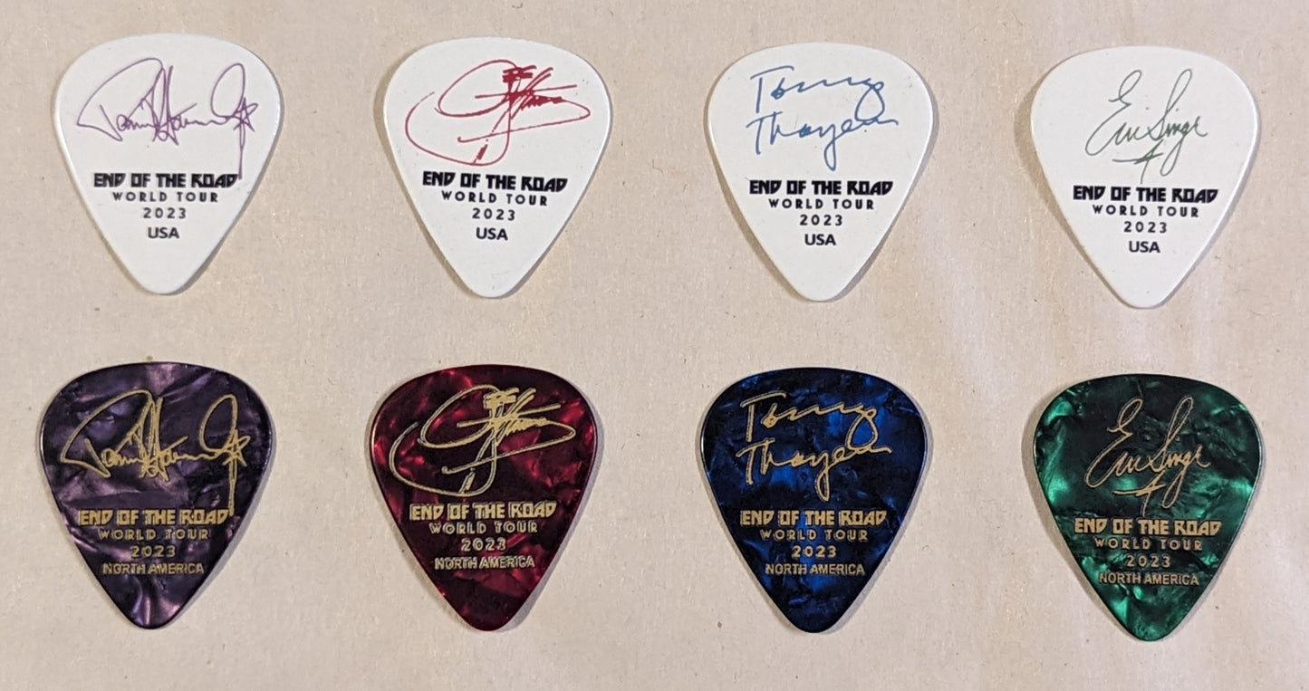 KISS 2023 End of the Road Tour USA Guitar Picks Set of 8
