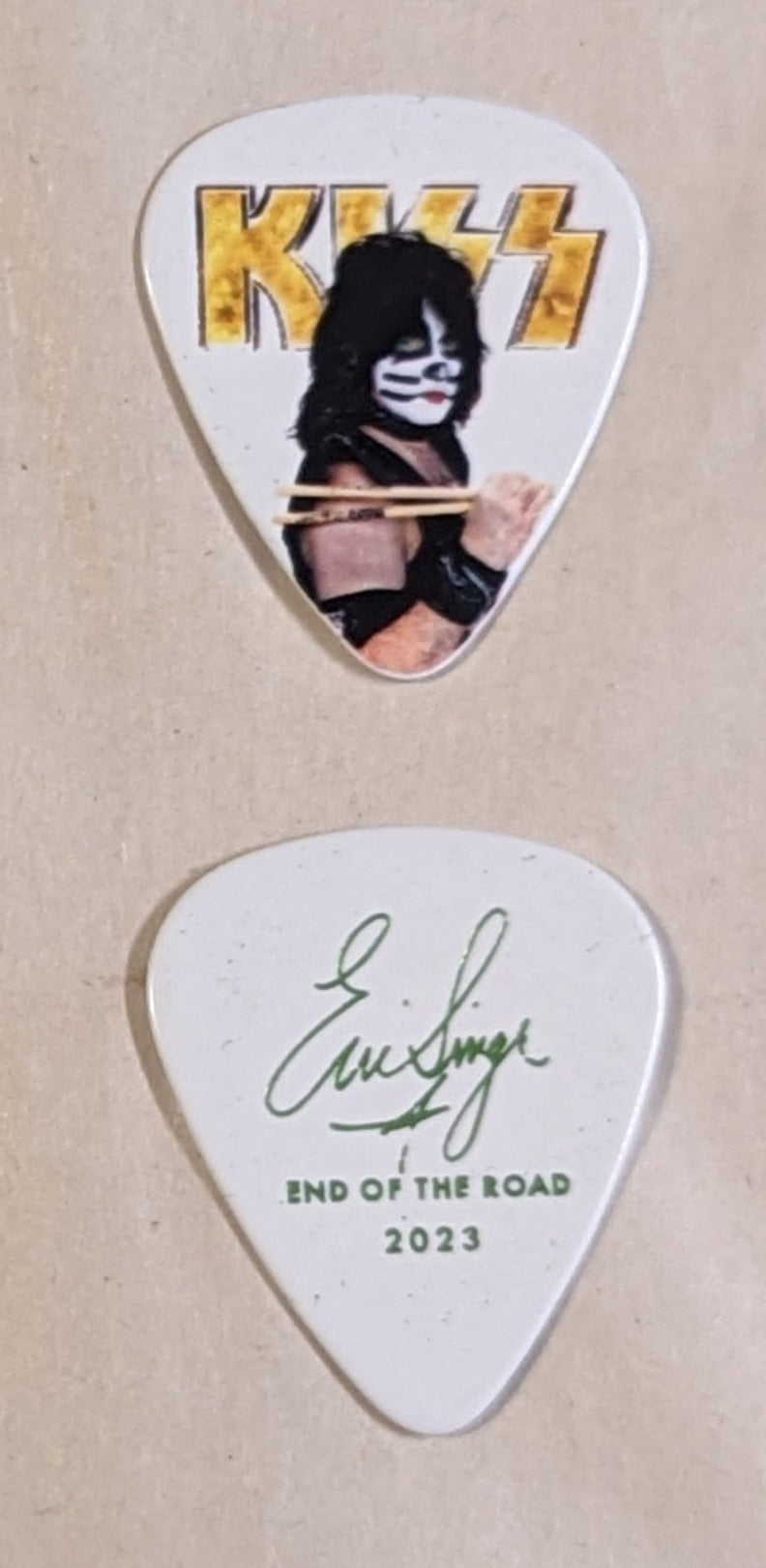 KISS 2023 End of the Road Tour GOLD LOGO w COLORED SIGNATURES INDIVIDUAL PICTURES Guitar Picks