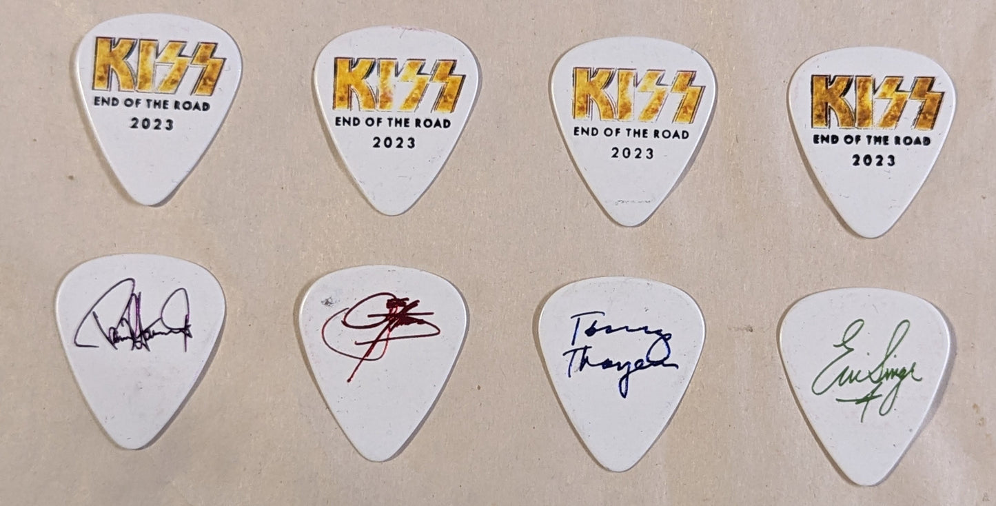 KISS 2023 End of the Road Tour GOLD LOGO COLORED SIGNATURES Guitar Picks