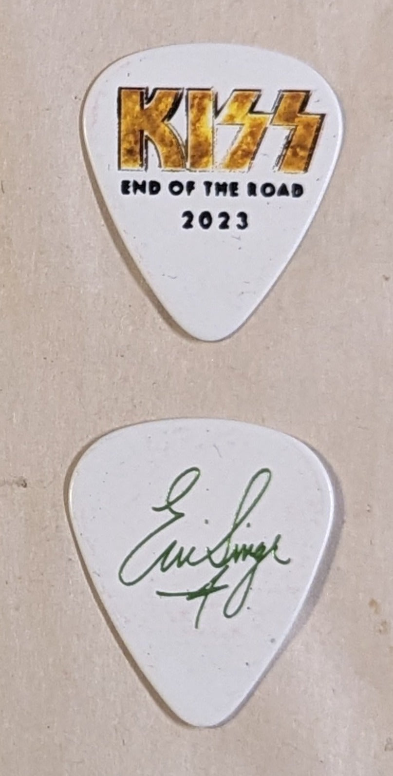 KISS 2023 End of the Road Tour GOLD LOGO COLORED SIGNATURES Guitar Picks