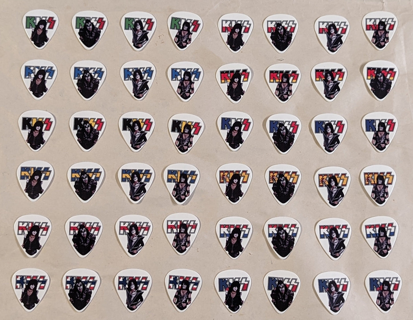 KISS 2023 End of the Road COMPLETE SET OF 48 EUROPE Flag Guitar Picks