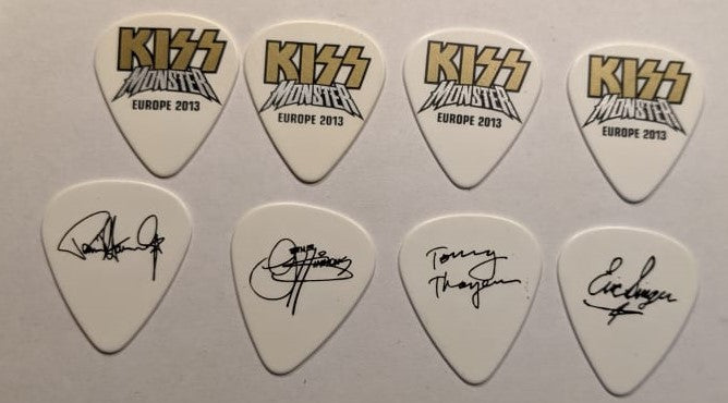 KISS 2012-13 Monster World Tour EUROPE Gold Logo Guitar Picks