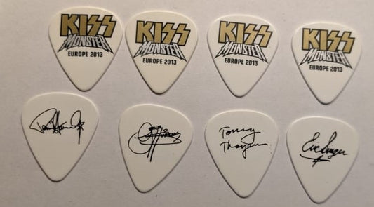 KISS 2012-13 Monster World Tour EUROPE Gold Logo Guitar Picks